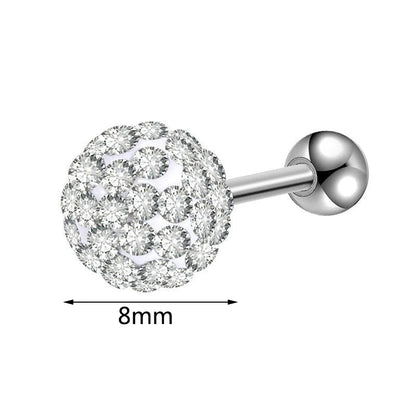 Crystal Ball Earrings Surgical Steel Ear Plugs Eyebrow Piercings Women's Ear Studs Cartilage Tragus Helix Piercing Lip