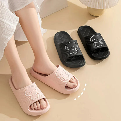 Cute Couple Pillow Slippers Female Summer Wear 2024 New Bathroom Bath Non-slip Indoor Home Eva Thick Bottom Sandals