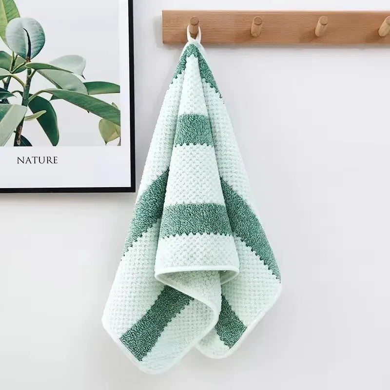 Bath Towel Washcloth Cotton Towel Solid Color Soft Absorbent Towels Multipurpose Use For Hotel Bathroom