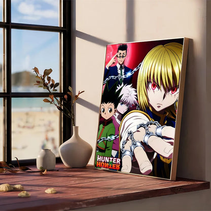 Hunter X Hunter Manga Anime  Self-adhesive Art Poster Retro Kraft Paper Sticker DIY Room Bar Cafe Stickers Wall Painting