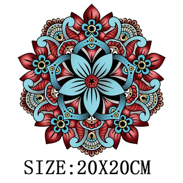 Beautiful Flower Iron On Transfer For Clothing DIY Fashion Heat Sticker On T-shirt Bag Retro Style Patches On Clothes Appliqued