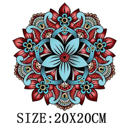 Beautiful Flower Iron On Transfer For Clothing DIY Fashion Heat Sticker On T-shirt Bag Retro Style Patches On Clothes Appliqued