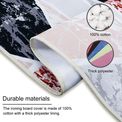 Ironing Board Cover Scorch Resistant, Extra Thick Cotton Iron Cover with Padding Heat Reflective Heavy Duty Pad Approx 140x50cm