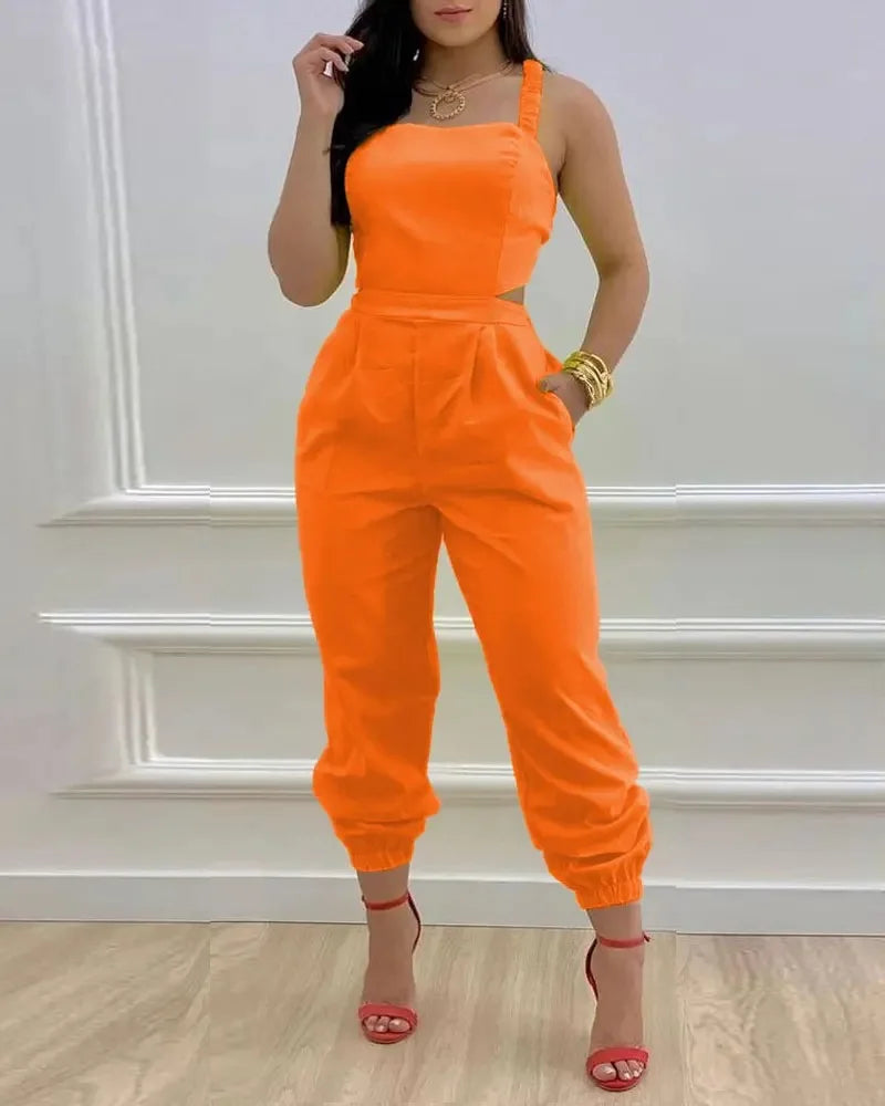 Women's for Jumpsuit Elegant Sexy Suspender Printed Jumpsuits Casual Hip Waist Overalls Romper For Women Spring Summer 2024