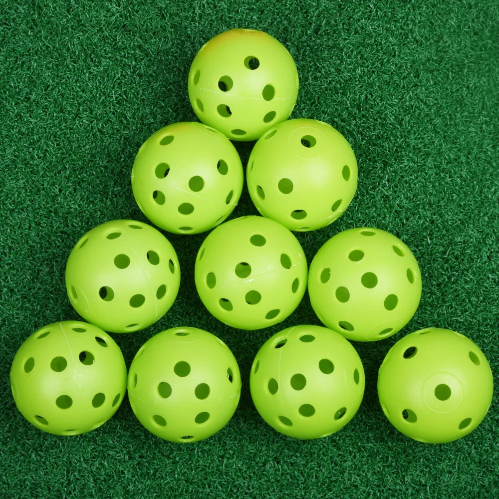 10Pcs 41mm Golf Training Balls Plastic Airflow Hollow with Hole Golf Balls Outdoor Golf Practice Balls Golf Accessories