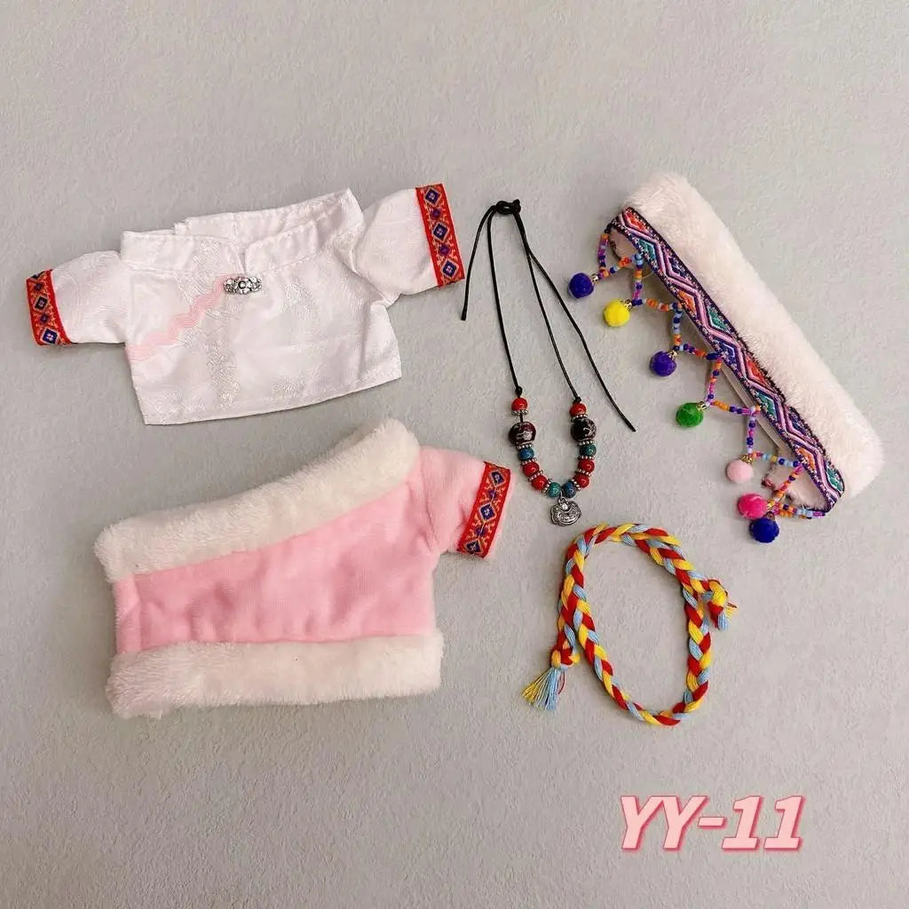 20Cm Cotton Doll Clothes College Style Suit Plush Doll Cute Baby Clothes Skirt for Upset Duck