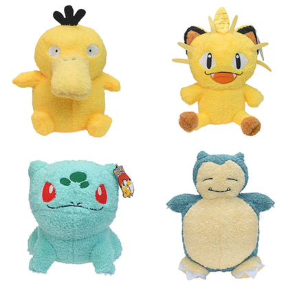 Rowlet Piplup Charmander Pokemon Plush Toys Pichu Mew Snorlax Meowth Psyduck Scorbunny Rabbit Curly Fluff Stuffed Peluche Dolls