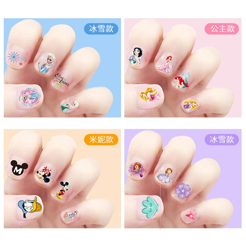 Disney Stickers Girls Nail Stickers Nail Art Decorations Anime Character Frozen 2 Press on Nails Accesories Mickey Mouse Sofia