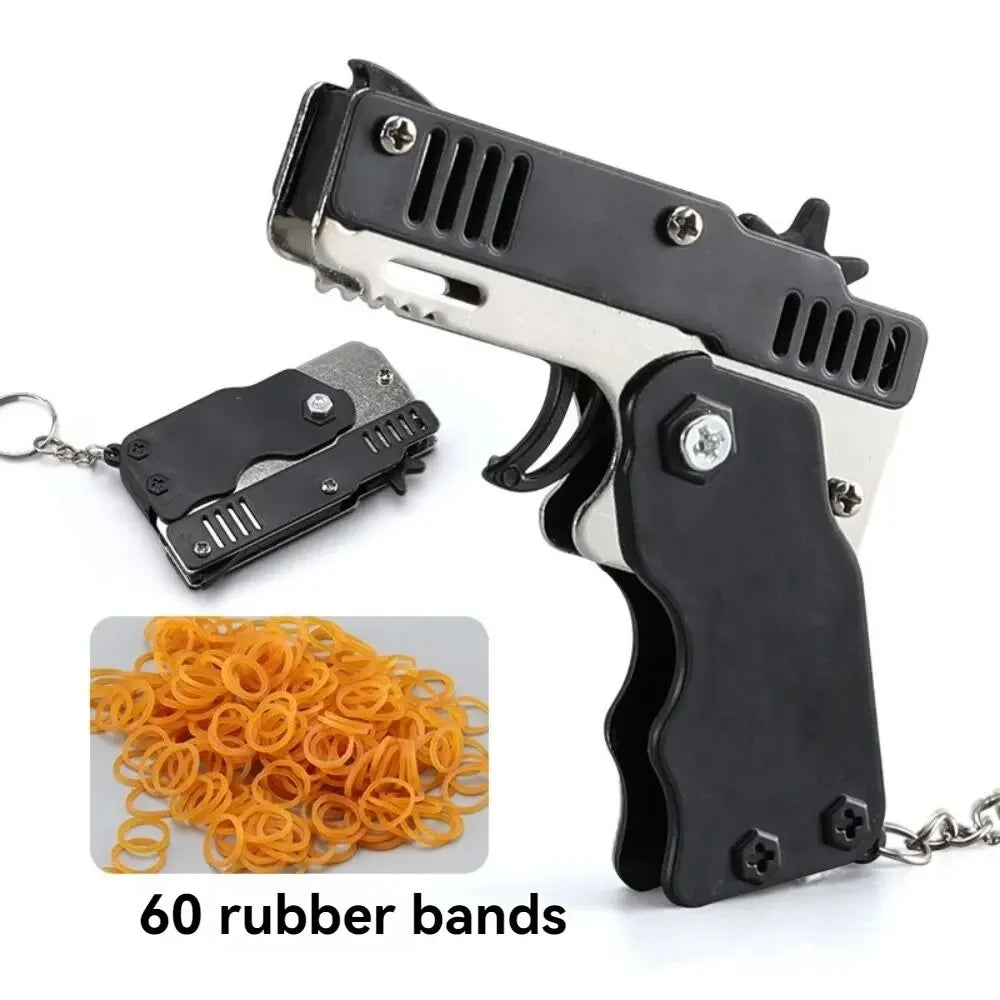 Children'S Simulation Toy Gun Boys Competitive Shooting Boys Gift Stretch Folding Can Be Fired Rubber Band Toy Gun