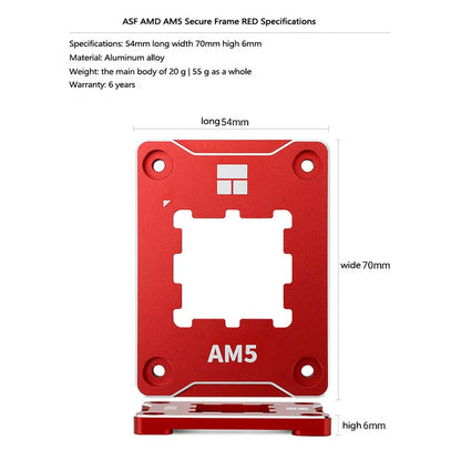 Thermalright ASF AM5 CPU Bending Corrector Frame Black/Red AMD Fastener Anti bending Bracket Pressing Plate CNC Aluminum