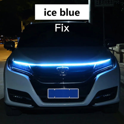 LED Daytime Running Light Scan Starting Car Hood Decorative Lights DRL Auto Engine Hood Guide Decorative Ambient Lamp 12V