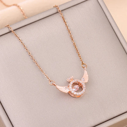 New Design Sense Light Luxury Pendant Necklaces For Women Trendy Stainless Steel Female Jewelry Ladies Neck Chain Accessories