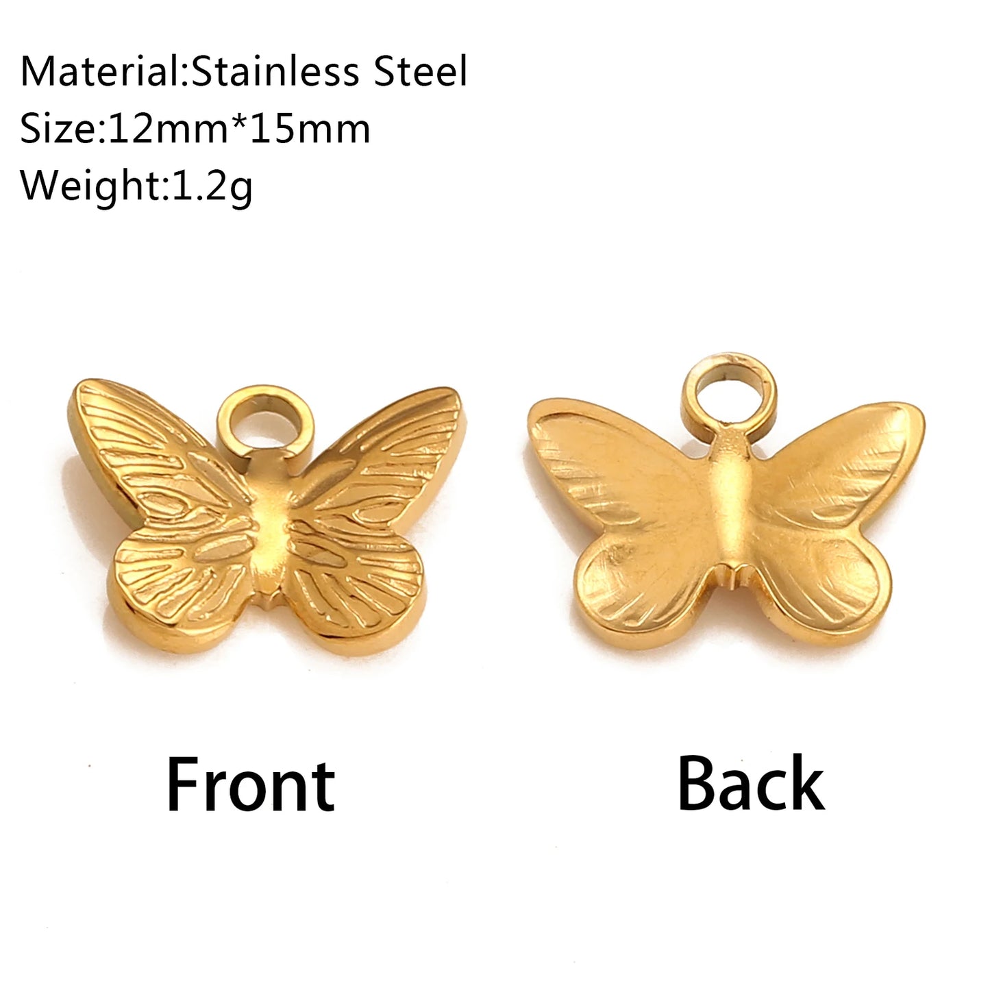 3Pcs Stainless Steel Flying Animal Bee/Butterfly/Scarab Charms for Jewelry Making 18K Plated Cute 3D Insect Pendants DIY Crafts