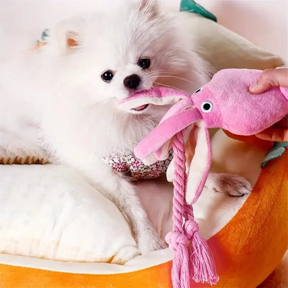 Pet Octopus Plush Rope Toy Is Bite-resistant Fun and Interactive Small Dog Cat Sound Toy Suitable for Indoor and Outdoor Use