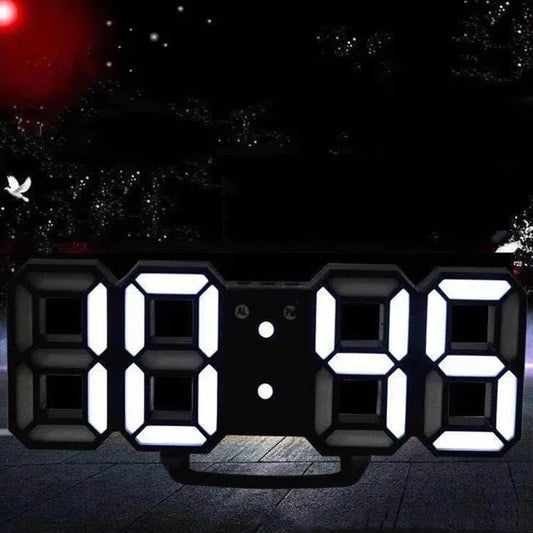 3D Mini Clock LED Digital Wall Clock Desk Clock Electronic Alarm Clock Living Room Wall Clock DIY Kitchen Timer