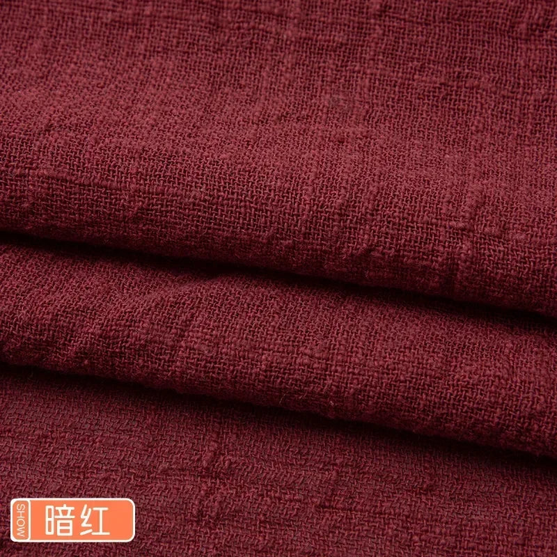 Solid Color Soft Thin Linen Cotton Fabric Organic Material Pure Natural Flax For Sewing DIY Handmade Clothes Patchwork Fabric