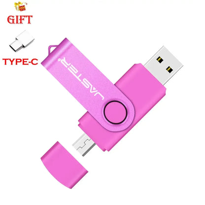 JASTER Free Custom Logo USB Flash Drives 128GB High Speed 2 IN 1 USB 2.0 Pen Drive 64GB 32GB 16GB Black Creative Gift 8GB 4GB