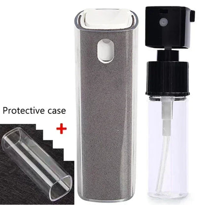 2 in 1 Mini Screen Cleaner Spray Bottle Portable Reusable Mobile Phone Tablet PC Laptop Screen Dust Remover Microfiber Cleaners