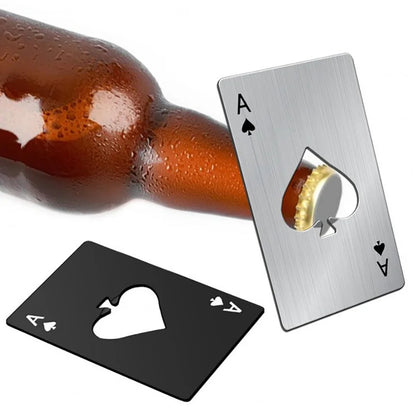 1Pcs Creative Poker Shaped Bottle Can Opener Stainless Steel Credit Card Size Bar Restaurant Beer Metal Opening Tool Gift