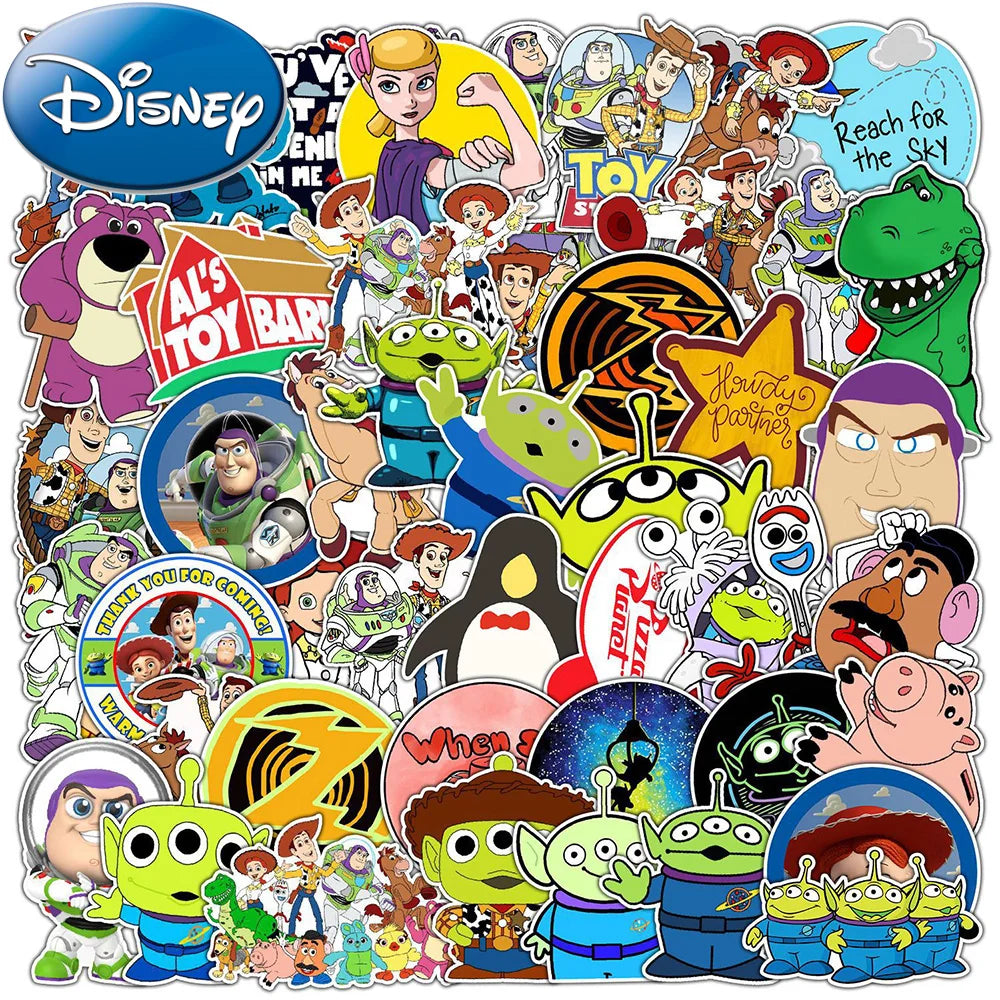 10/30/50pcs Funny Disney Toy Story Anime Stickers Cartoon Decals Kids Toy Phone Luggage Laptop Cute Buzz Lightyear Alien Sticker