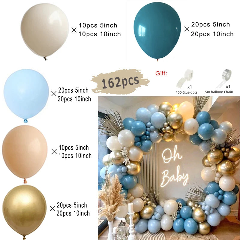 Burgundy Blue Gold Balloon Garland Arch Kit Kids for Birthday Party Decoration Baby Shower Wedding Supplies Decor Latex Balloons