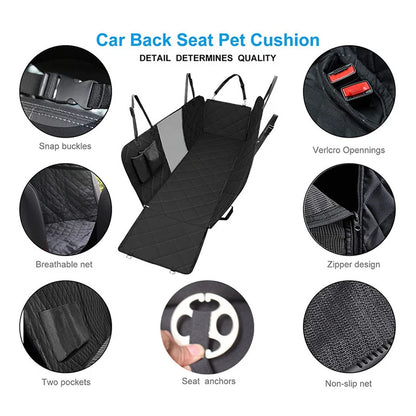 133×140CM Double Zipper Car Pet Seat Pad Waterproof Dirt Resistant Suitable Multiple Models Solid Color Cars Rear Seats Cushion