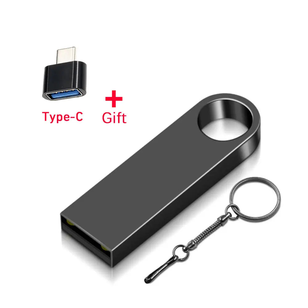 High Speed Pendrive 128GB 256GB 515GB Memory Stick Metal Usb Flash Drive 1TB 2TB Pen Drive 4GB 8GB 16GB 32GB 64GB Usb Stick