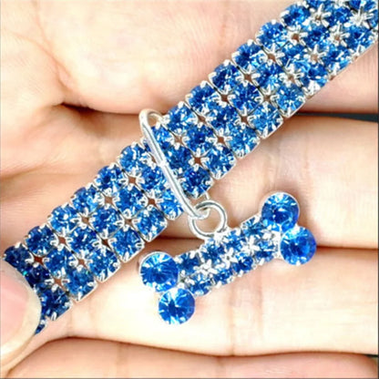 Dog Collar Rhinestone Jewelry Chihuahua Crystal Jewelry Adjustable Engraved Text Dog Collar