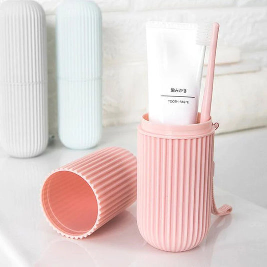 Travel Toothbrush Cup Box Round Plastic Portable Toothpaste Holder Home Organizer Storage Case Stand Bathroom Accessories