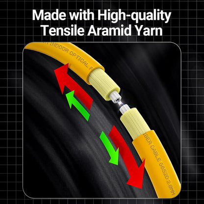 AMPCOM Fiber Optic Patch Cable, SC to SC UPC Singlemode Simplex SMF 9/125μm Bend Insensitive LSZH Jacket Fiber Optic Cord