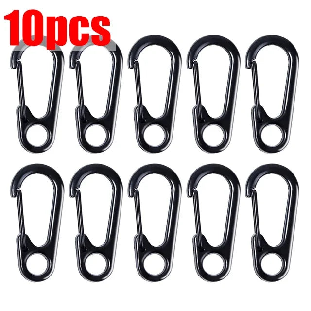 10/20/30pcs Lobster Clasp Buckle Keychian Mini Carabiners Outdoor Camping Hiking Buckles Alloy Spring Snap Hooks Keychains Tool