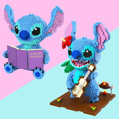 Explosive Stitch Diamond Micro-particle Building Blocks Assembled Toys Creative Guitar Holding Book Stitch Model Children's DIY