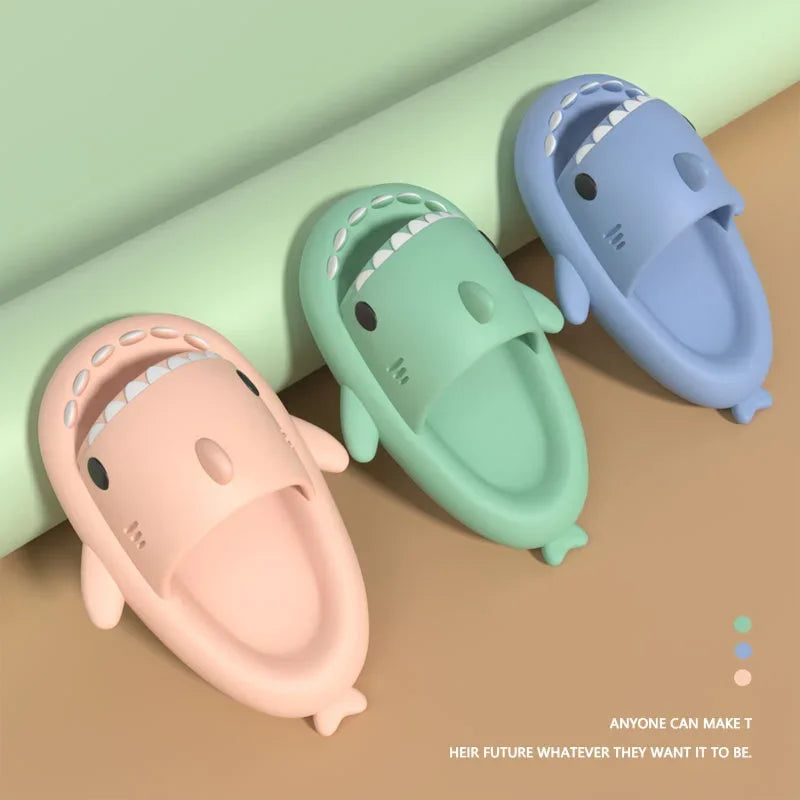 Kids Shoes Slippers Shark Flip Flops Soft Sole Cartoon Slipper Women Man Bathroom Sandal EVA Non-slip Children Shoes Sandals