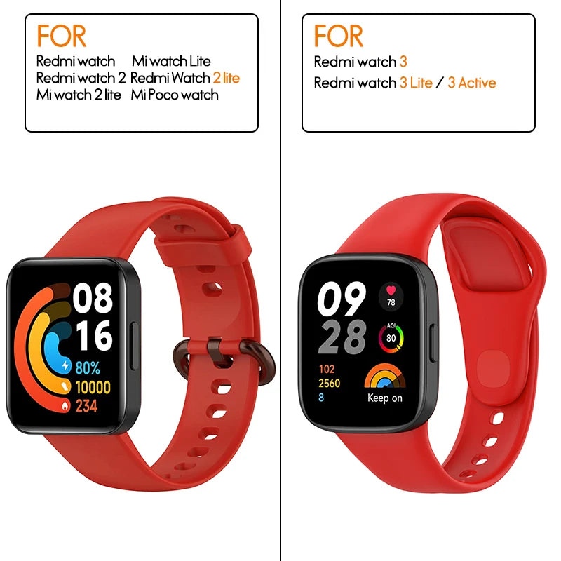 Silicone Strap For Xiaomi Mi Watch 2 3 Lite Mi poco Watch band For Redmi watch 2 Lite 3 Active Wrist Redmi watch 3 lite Bracelet