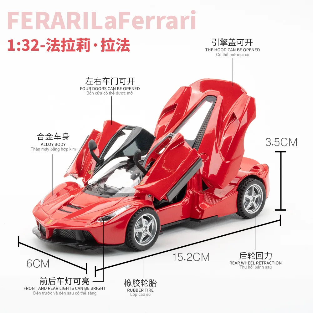 1:32 Ferrari Laferrari High Simulation Diecast Metal Alloy Model car Sound Light Pull Back Collection Kids Toy Gifts A150