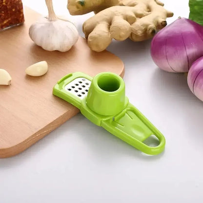 1 Pack Mini Garlic Grinder Creative Garlic Press Kitchen Garlic Mash Manual Garlic Mashing Green Kitchen Gadgets