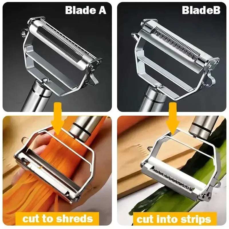 4in1 Peeler Multifunction Grater Julienne Peeler Vegetable Fruit Peeler Stainless Steel Shredder Kitchen Tool