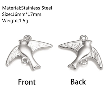 3Pcs Stainless Steel Flying Animal Bee/Butterfly/Scarab Charms for Jewelry Making 18K Plated Cute 3D Insect Pendants DIY Crafts