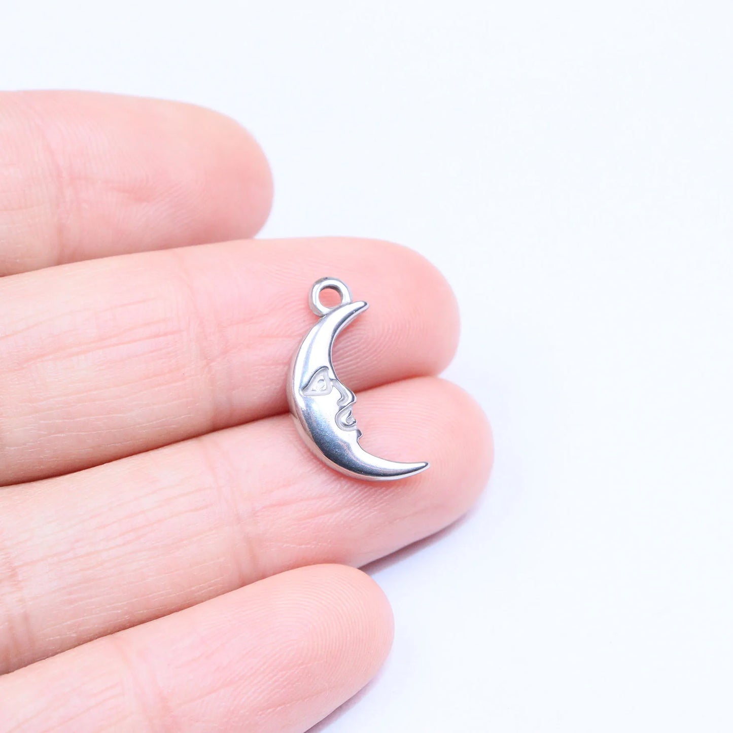 5pcs Stainless Steel Moon Sun Coin Plate Anti Allergic Women Girl Charms Pendant DIY Jewelry WaterProof Vacuum Plate