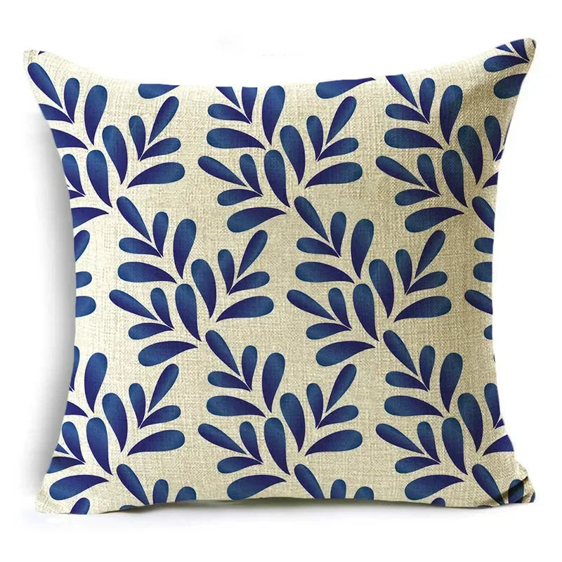 Traditional Style Blue and White Porcelain Pattern Printing Personality Pillowcase Cushion Cover Sofa Decor 40cm/45cm/50cm