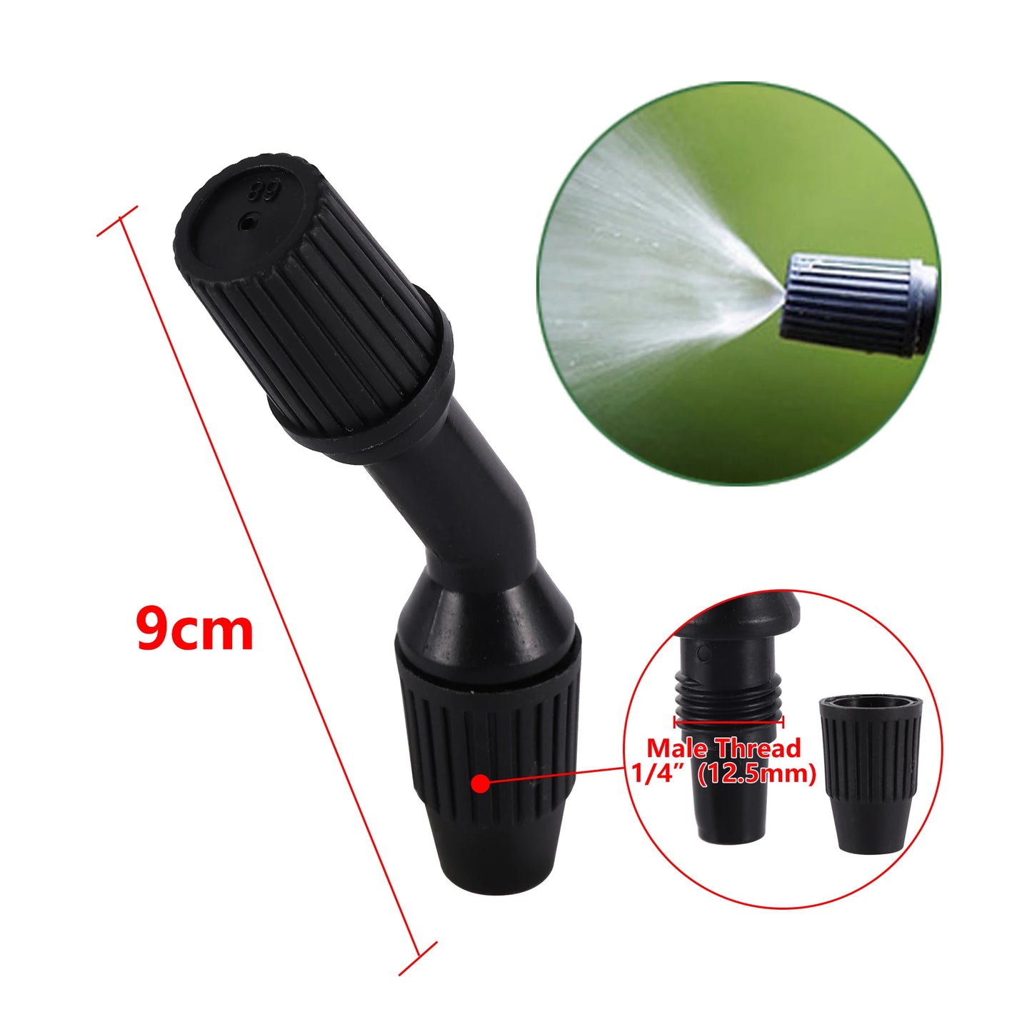 1/4" Garden Hose Nozzle Adjustable High Pressure Sprayer Garden Irrigation System Atomizer Suitable for Watering Plants Car Wash