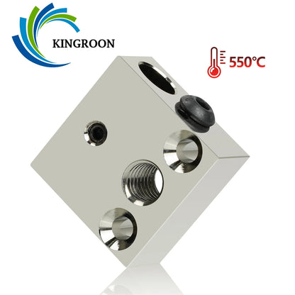 KINGROON CR10 Heated Block Aluminum Brass Plated Copper Extruder Hotend Bi-Metal Heatbreak Throat for Ender 3 3D Printer Parts