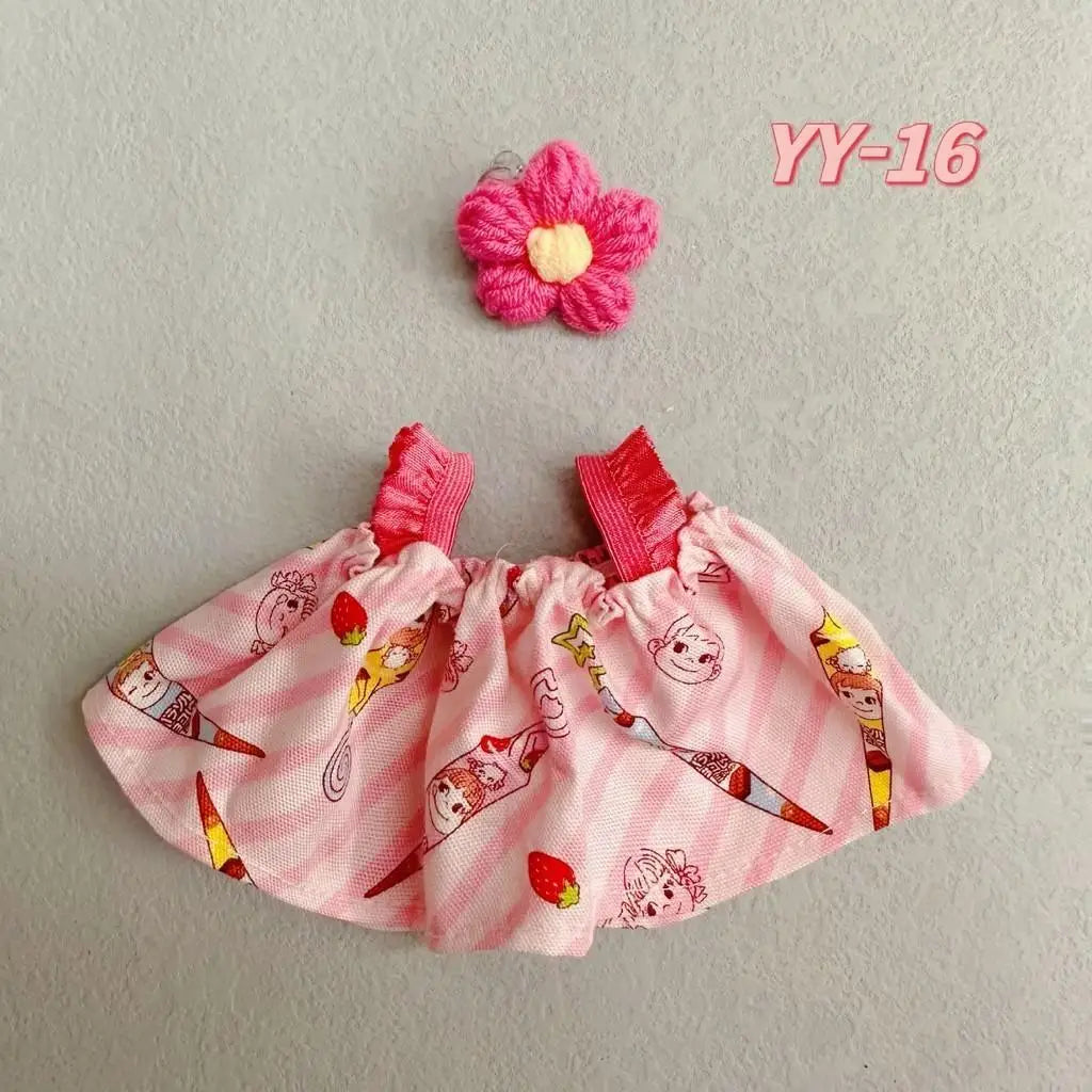 20Cm Cotton Doll Clothes College Style Suit Plush Doll Cute Baby Clothes Skirt for Upset Duck