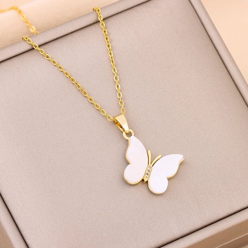 New Design Sense Light Luxury Pendant Necklaces For Women Trendy Stainless Steel Female Jewelry Ladies Neck Chain Accessories