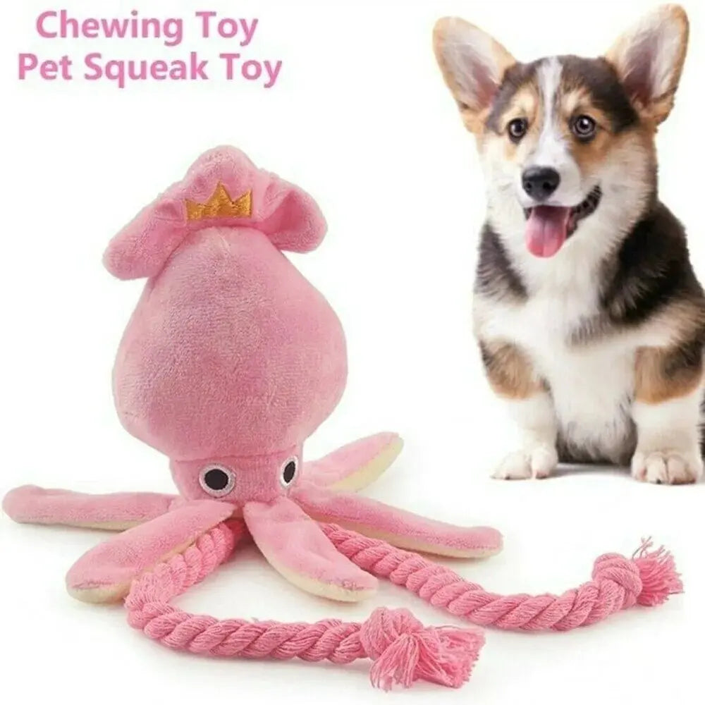 Pet Octopus Plush Rope Toy Is Bite-resistant Fun and Interactive Small Dog Cat Sound Toy Suitable for Indoor and Outdoor Use