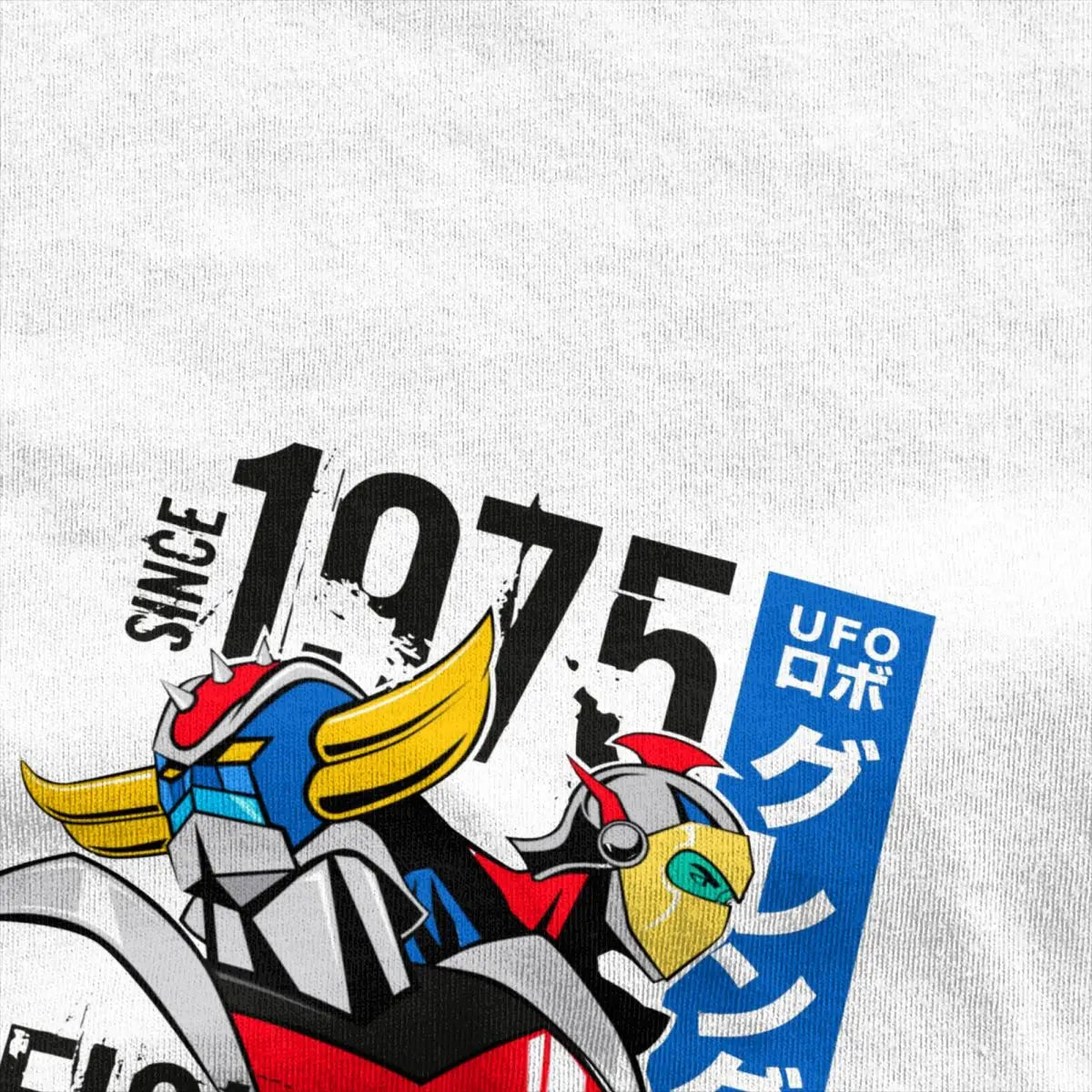 1975 UFO Robot Grendizer T Shirt Men Women UFO Robot Goldorak Funny Pure Cotton Tee Shirt Crew Neck Short Sleeve EU Size Tshirt