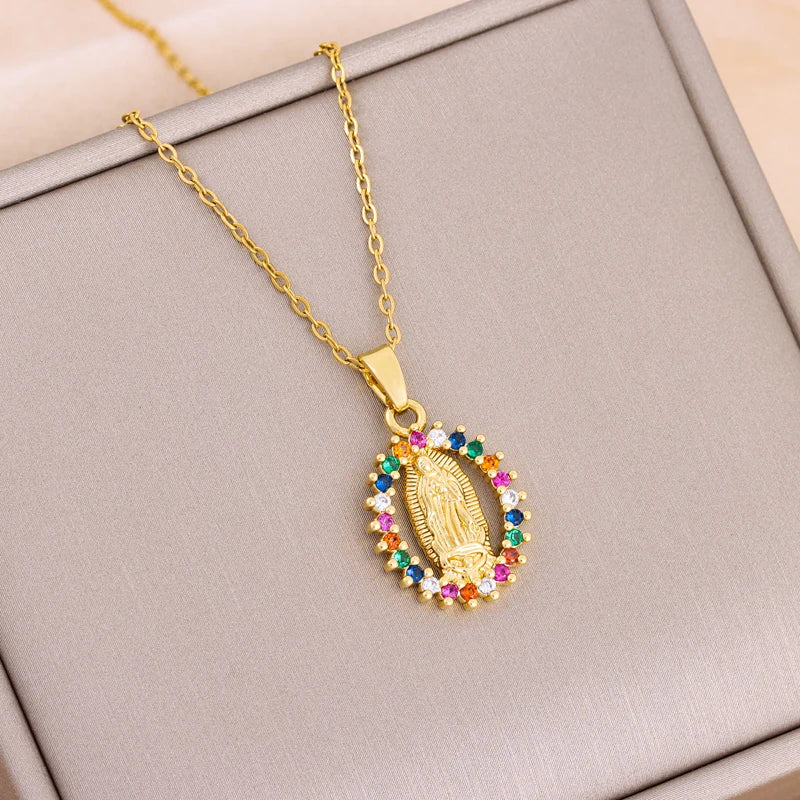 New Design Sense Light Luxury Pendant Necklaces For Women Trendy Stainless Steel Female Jewelry Ladies Neck Chain Accessories