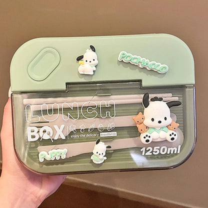 Sanrio Kuromi Large Capacity Lunch Box Cartoon Pochacco Lunch Box Portable Student Office Split Sealed Portable Lunch Box