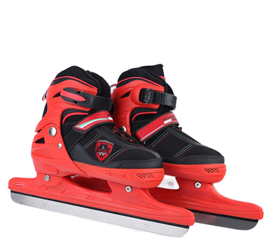 Thicken Adult Adjustable Retractable Size Ice Skates Hockey Shoes Unisex Ice Blade Skate Shoes Real Speed Skating Patines