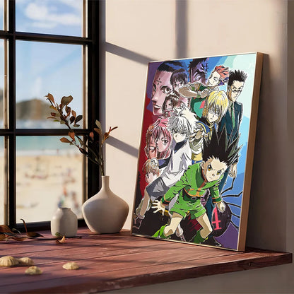 Hunter X Hunter Manga Anime  Self-adhesive Art Poster Retro Kraft Paper Sticker DIY Room Bar Cafe Stickers Wall Painting